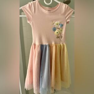 Carter's Pastel Pink Dress with Multicolor Tiered Skirt